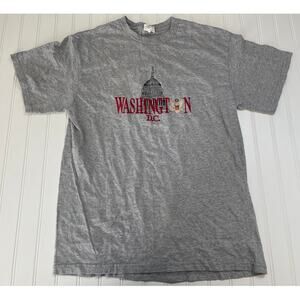 Vintage Washington DC Embroidered Short Sleeve T Shirt Top Size Men Womens Large